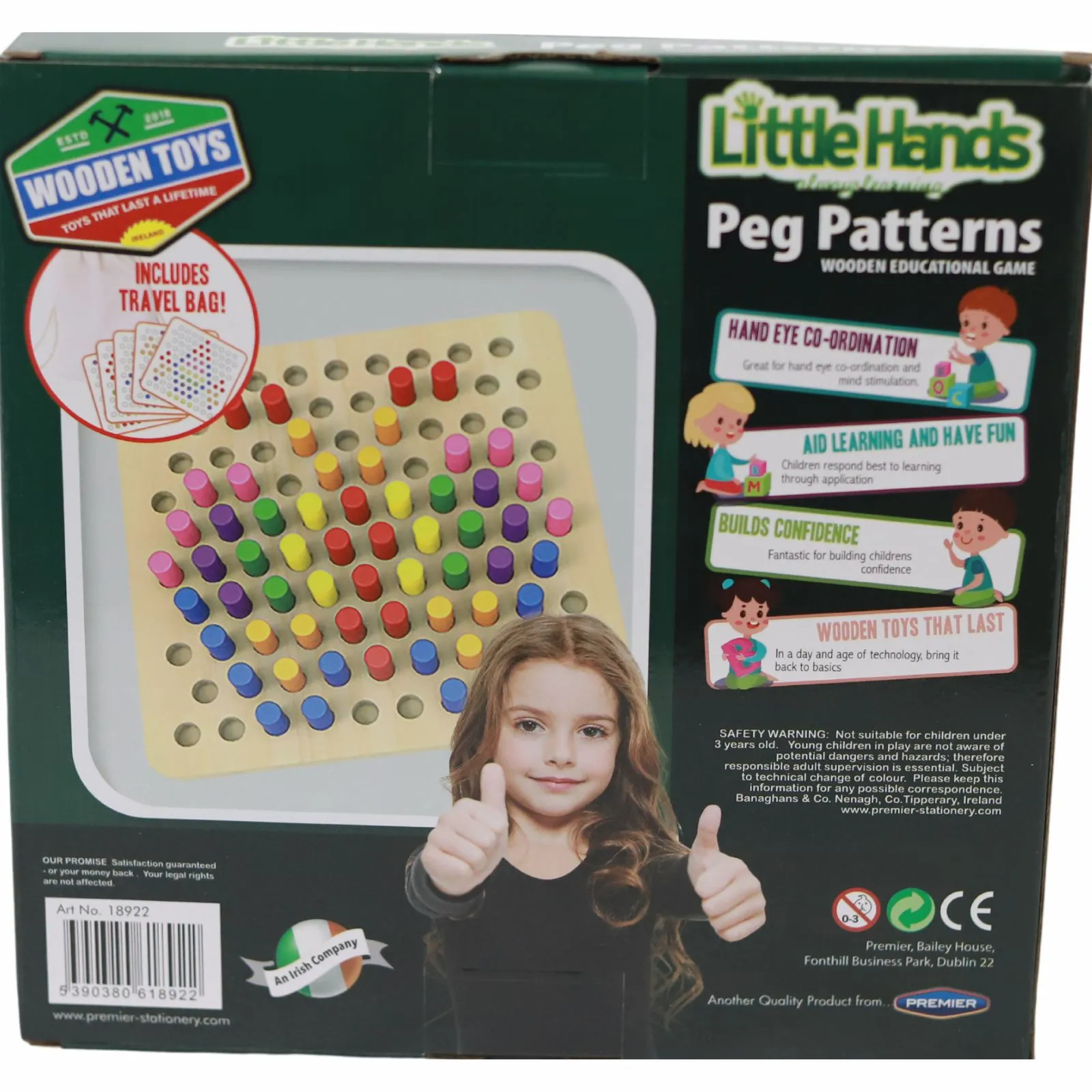 ■ Little Hands Wooden Education Game - Peg Patterns