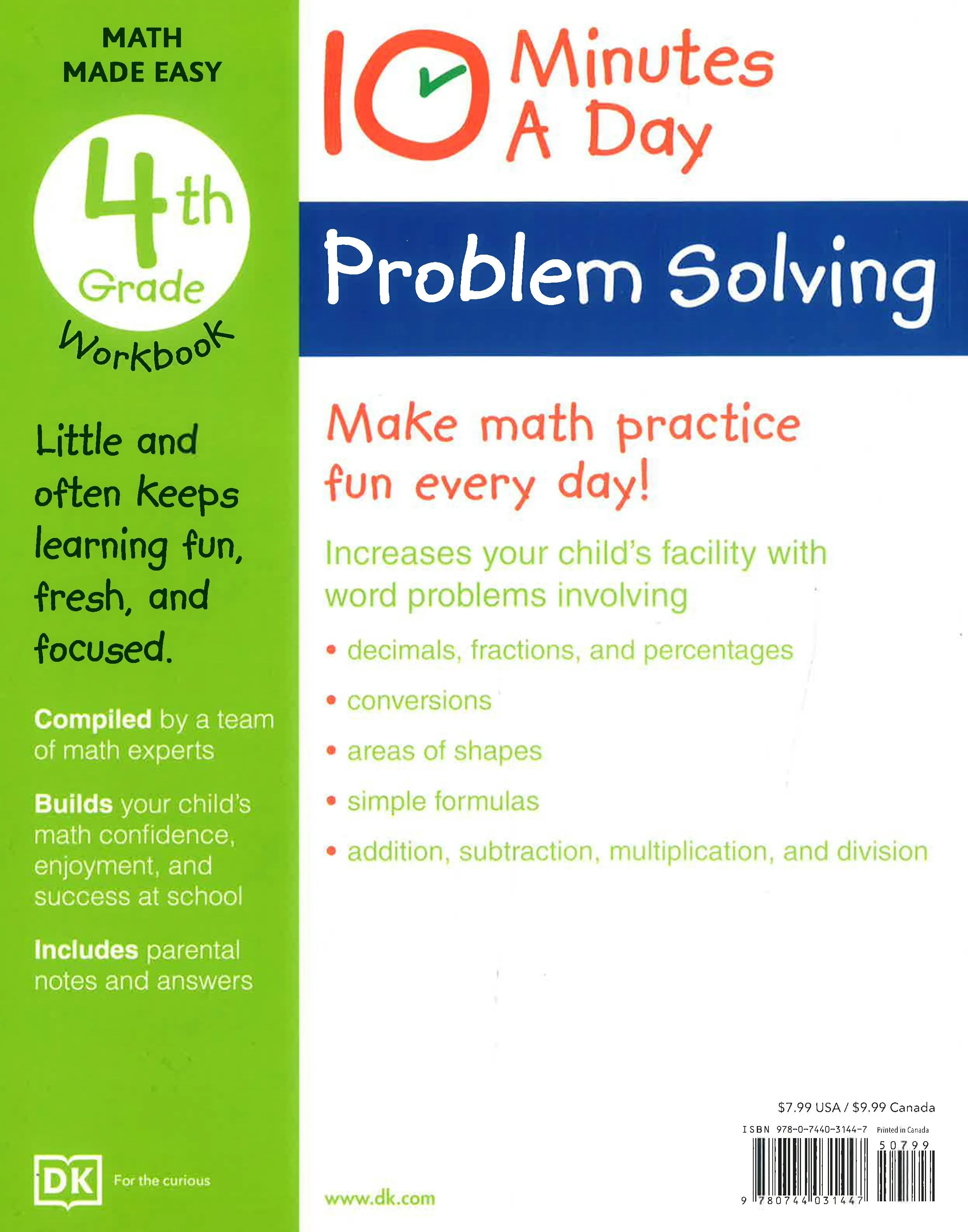 10 Minutes A Day Problem Solving, 4th Grade