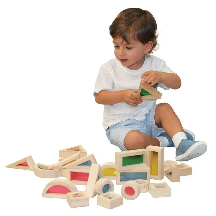 24pcs Rainbow Blocks Sensory Set Toddler Toys 2yrs 