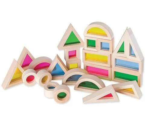 24pcs Rainbow Blocks Sensory Set Toddler Toys 2yrs 