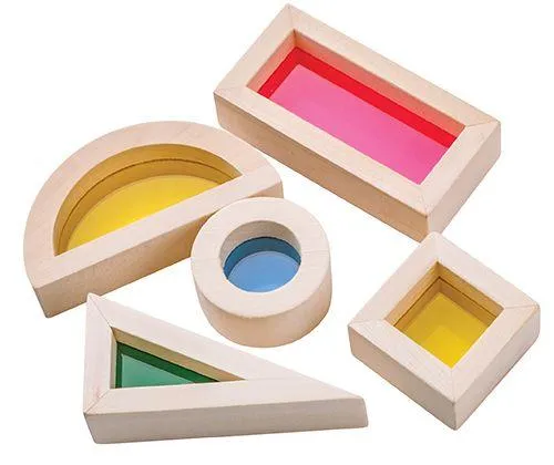 24pcs Rainbow Blocks Sensory Set Toddler Toys 2yrs 