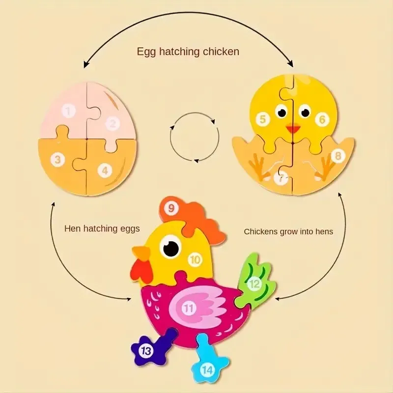 3D Cognitive Puzzle of Animal Growth - Random Animals