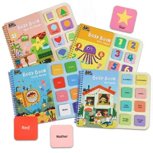 4pcs Kids Busy Learning Books, Perschool Educational Busybooks