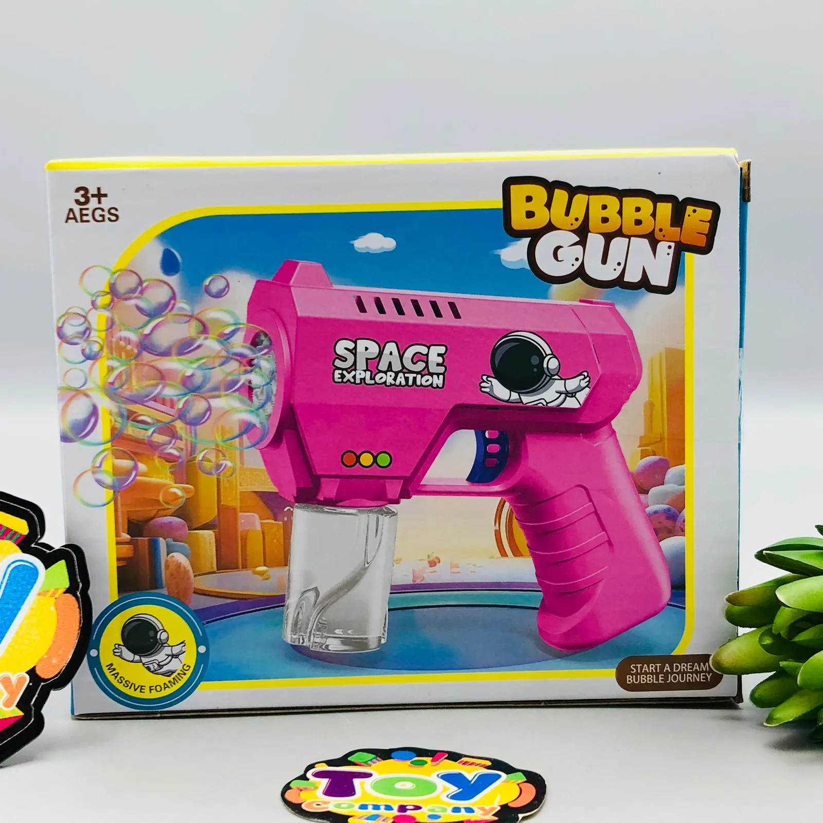 8 Holes Mini Space Exploration Colorful Bubble Gun