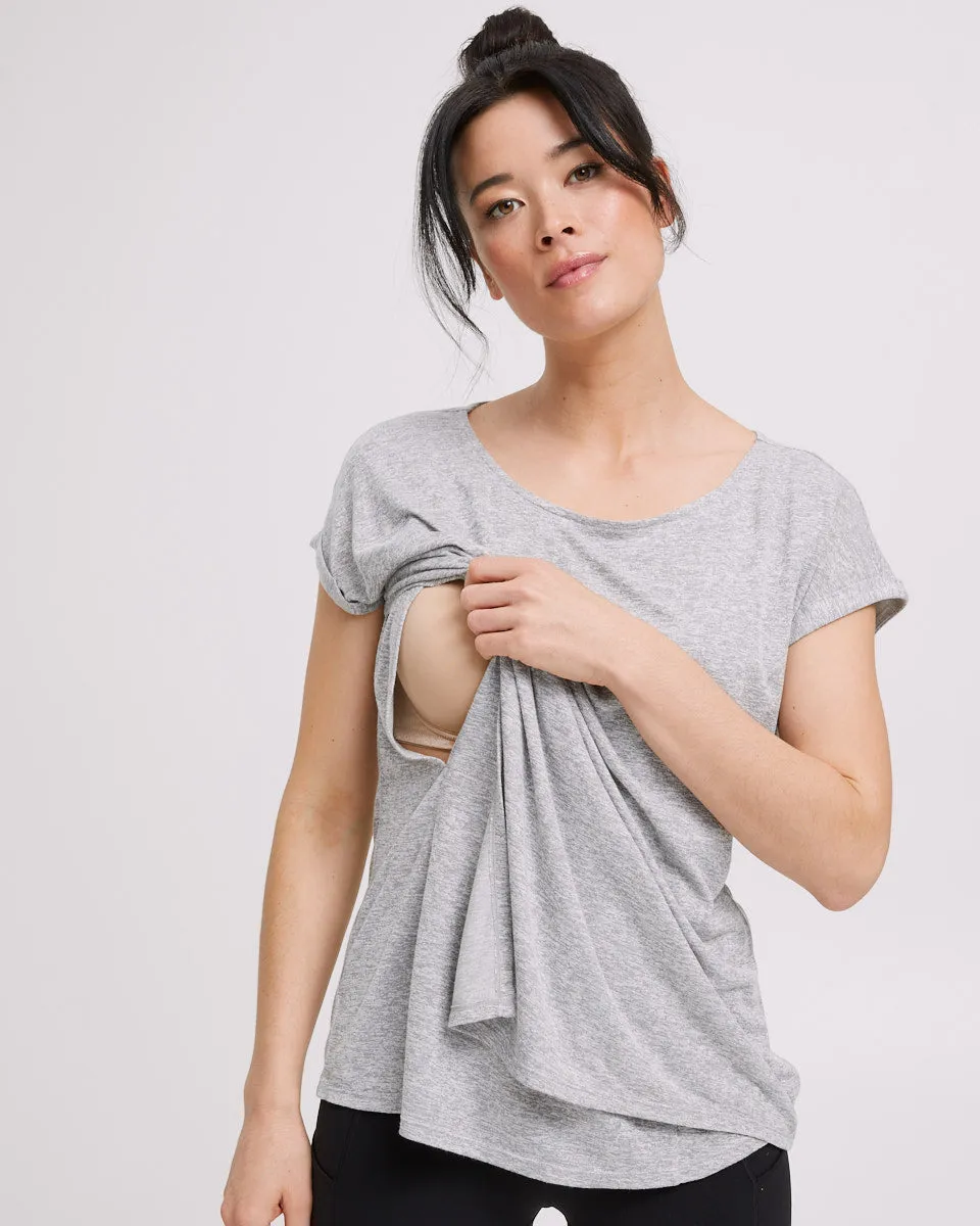 Active Asymmetric Tee - Grey Marle