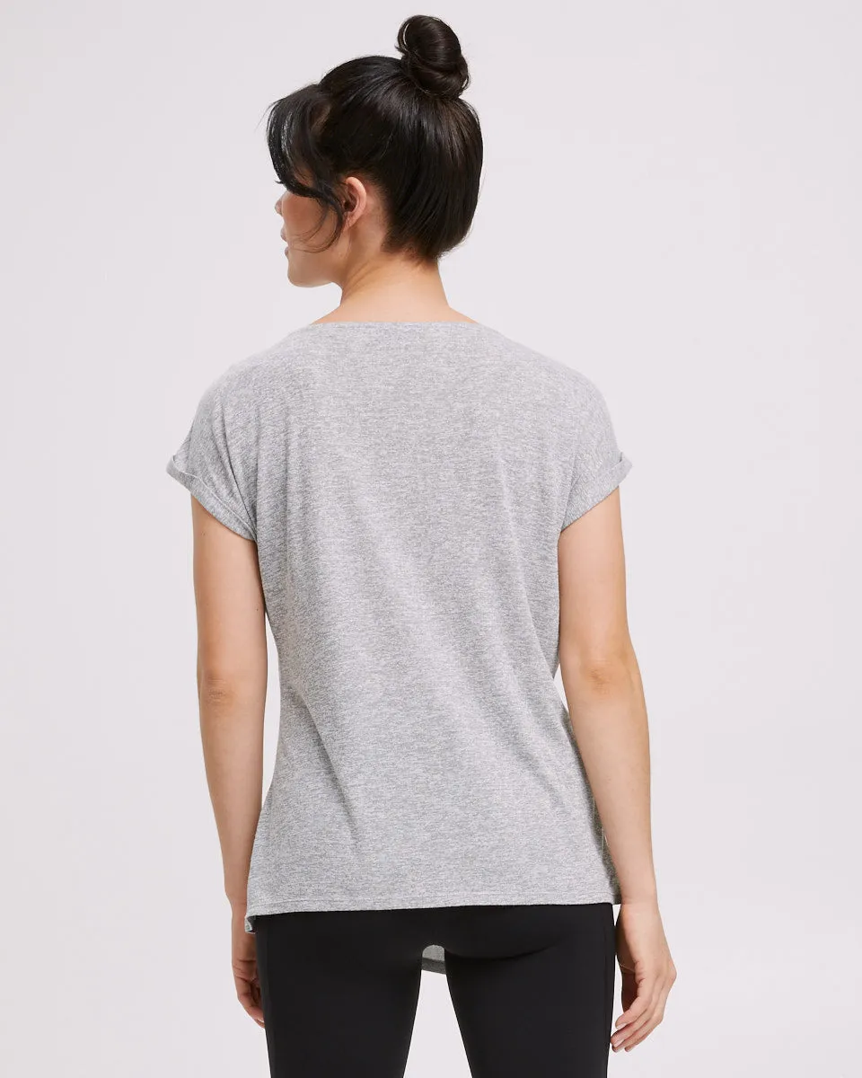 Active Asymmetric Tee - Grey Marle