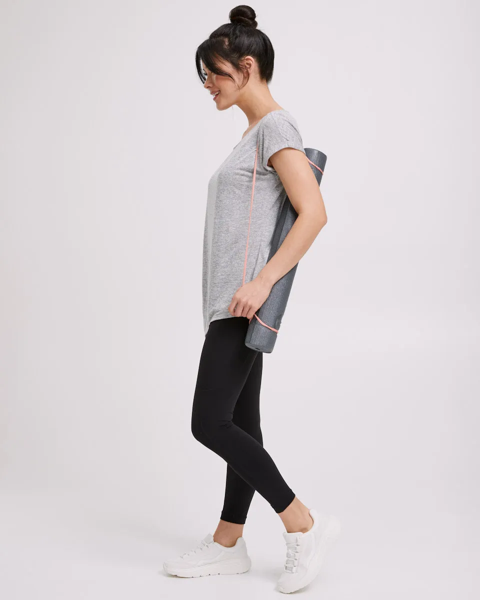 Active Asymmetric Tee - Grey Marle