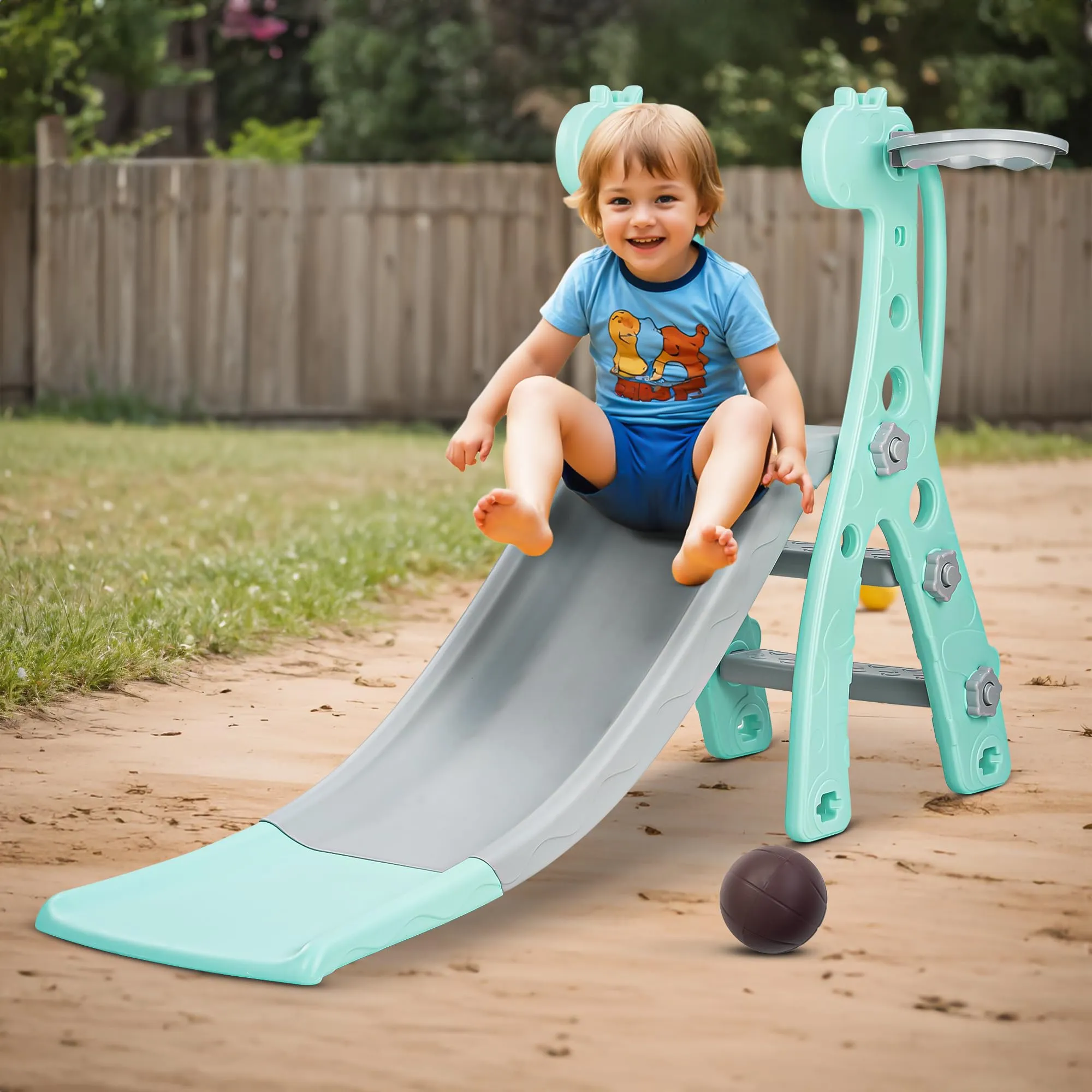 Baybee Foldable Baby Kids Garden Slide for Kids/Toddlers/Indoor/Outdoor Preschoolers for Boys and Girls