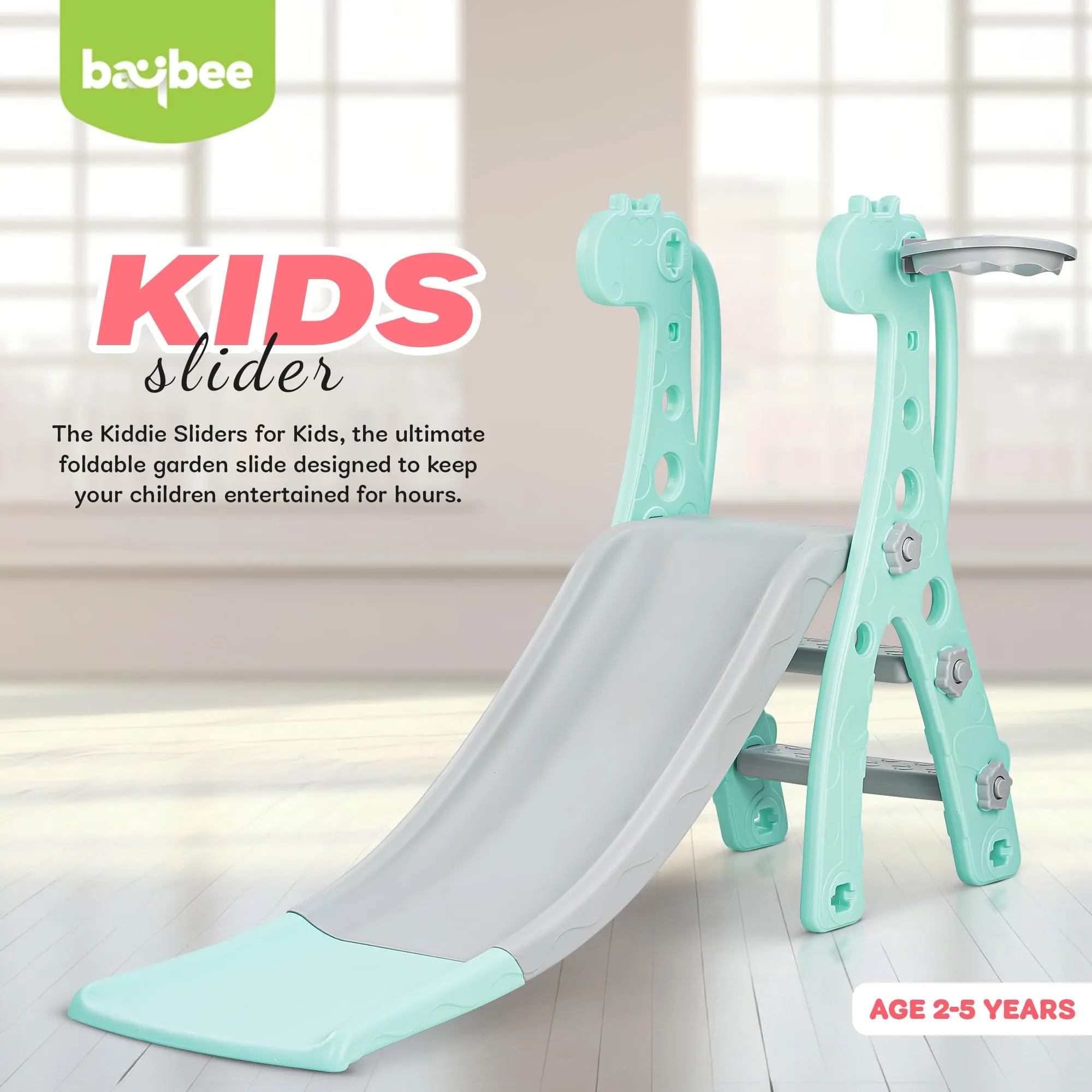 Baybee Foldable Baby Kids Garden Slide for Kids/Toddlers/Indoor/Outdoor Preschoolers for Boys and Girls