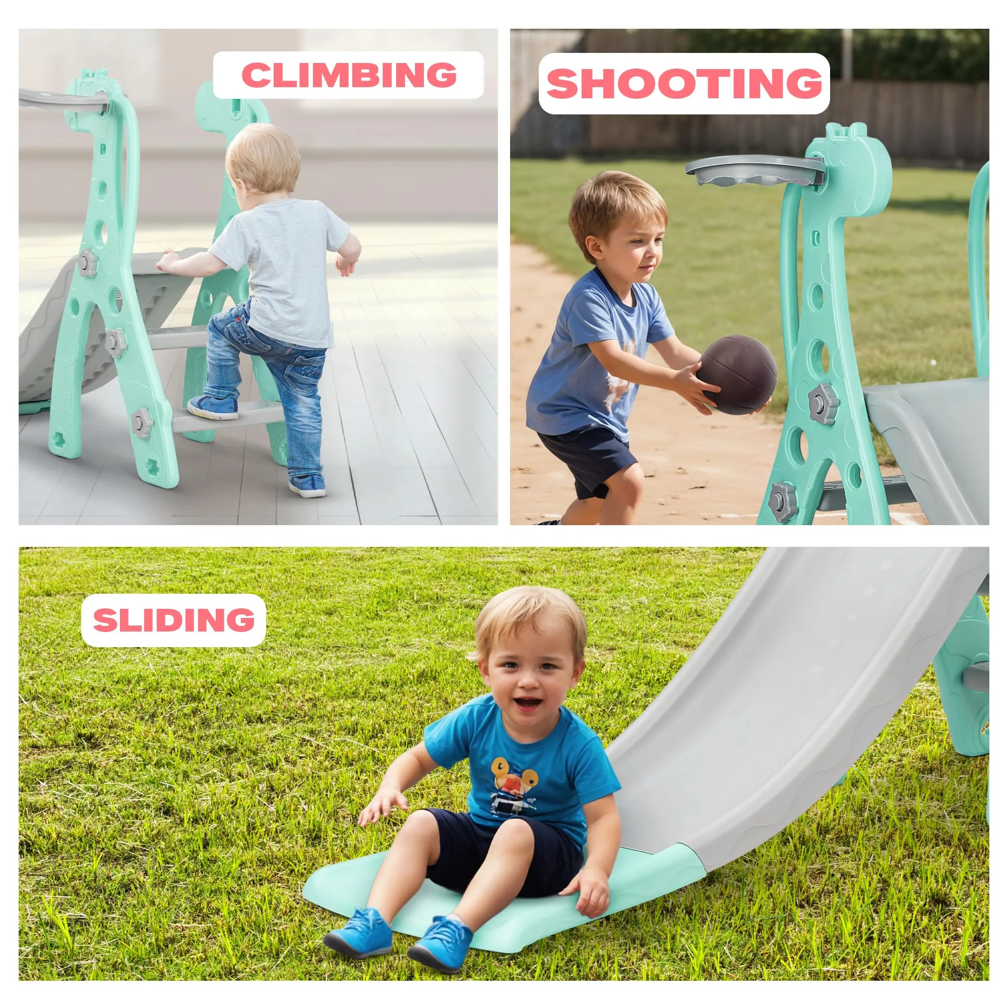 Baybee Foldable Baby Kids Garden Slide for Kids/Toddlers/Indoor/Outdoor Preschoolers for Boys and Girls