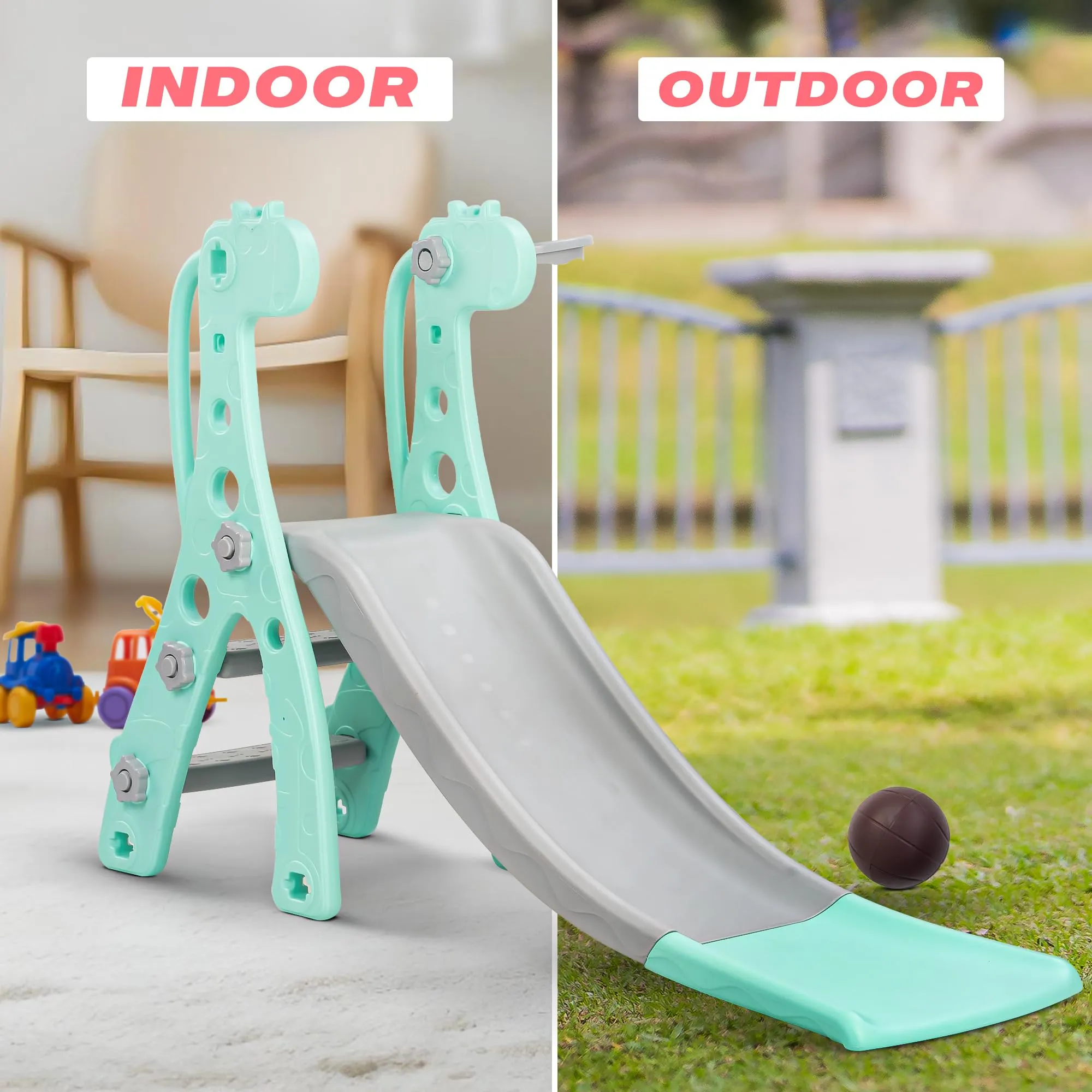 Baybee Foldable Baby Kids Garden Slide for Kids/Toddlers/Indoor/Outdoor Preschoolers for Boys and Girls