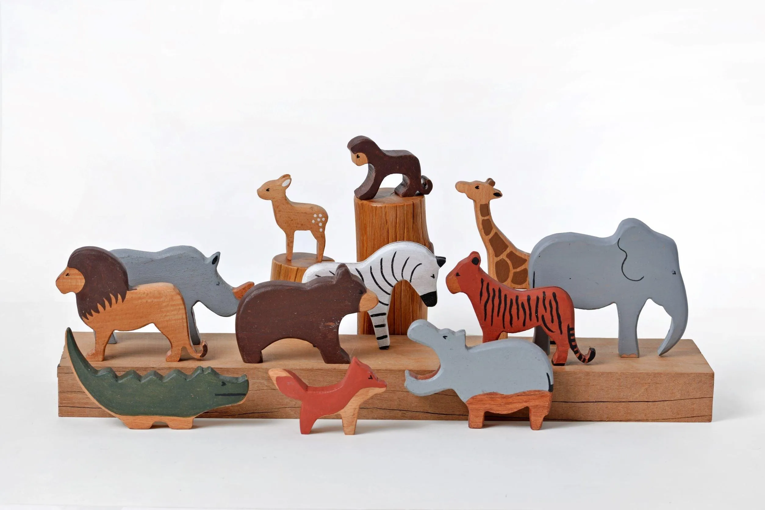 Birch Wild Animals Set Of 12  | Non-Toxic Wooden Educational Toys