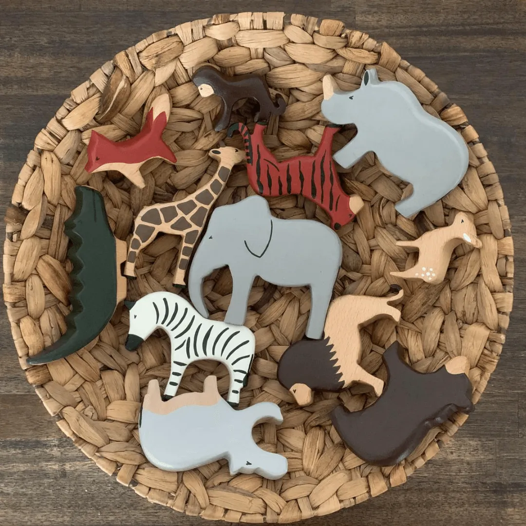 Birch Wild Animals Set Of 12  | Non-Toxic Wooden Educational Toys