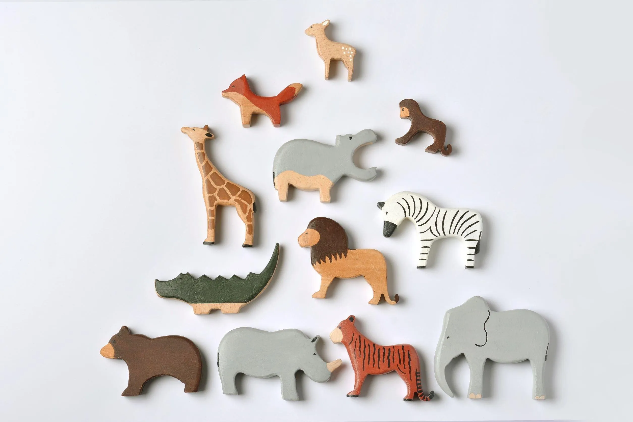 Birch Wild Animals Set Of 12  | Non-Toxic Wooden Educational Toys