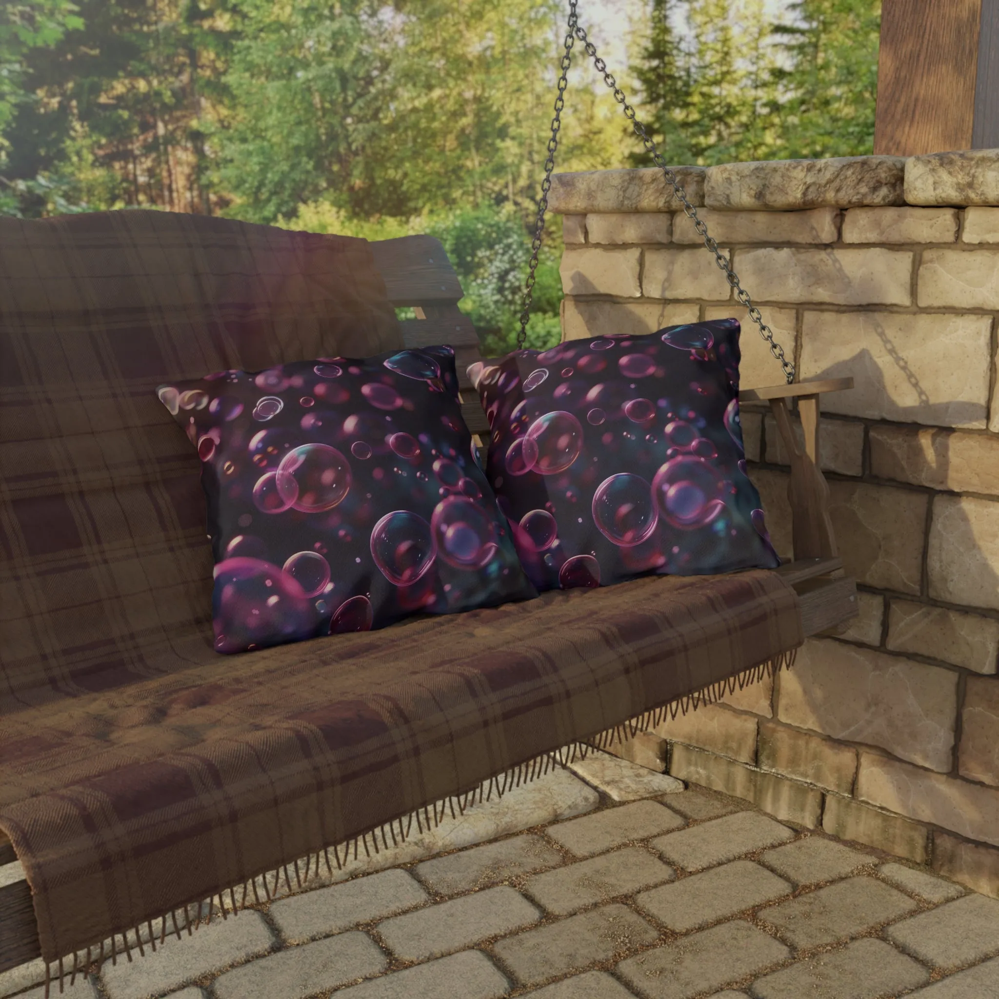 Blackcurrant Bubbles - Outdoor Pillows - USA