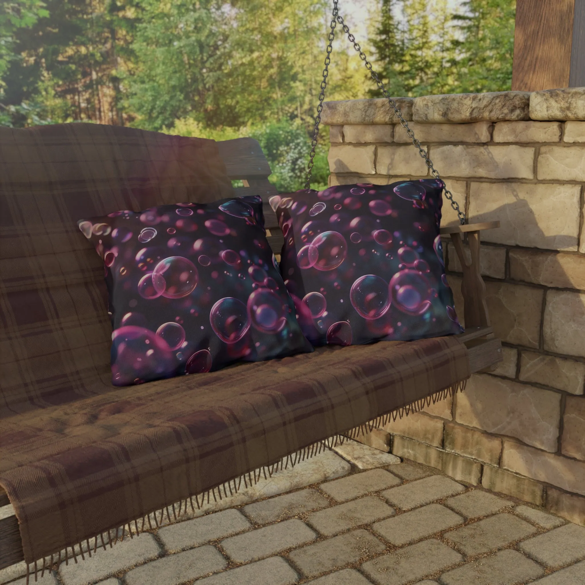 Blackcurrant Bubbles - Outdoor Pillows - USA