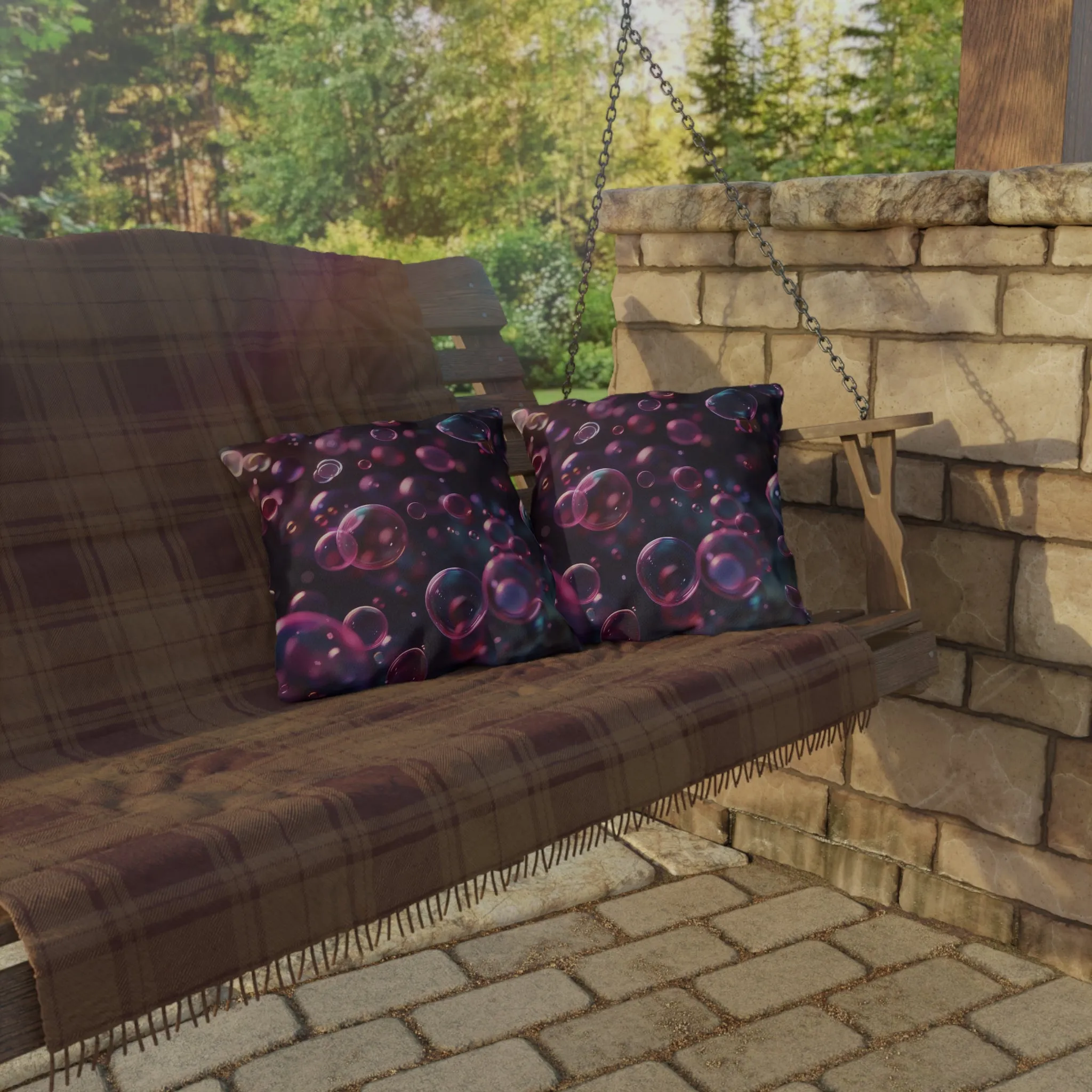 Blackcurrant Bubbles - Outdoor Pillows - USA