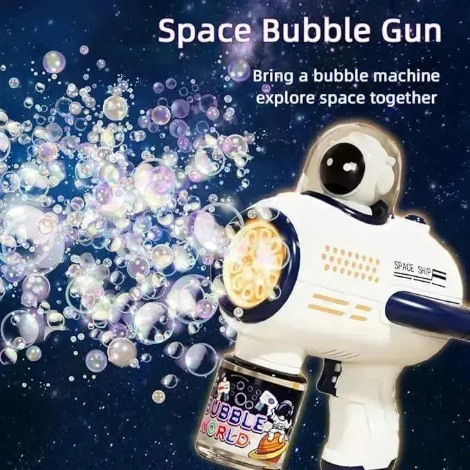 Bubble Gun Machine , Leak Proof Design, Automatic Bubble Blower Maker With Light And Bubble Solution, Summer Outdoor Toys For Birthday Party