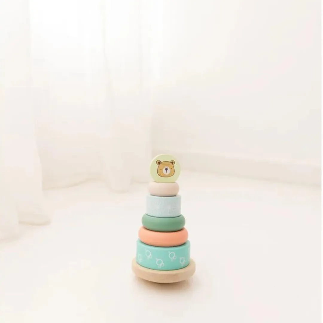 Bubble Wooden Bear Stacking Rings (12m )