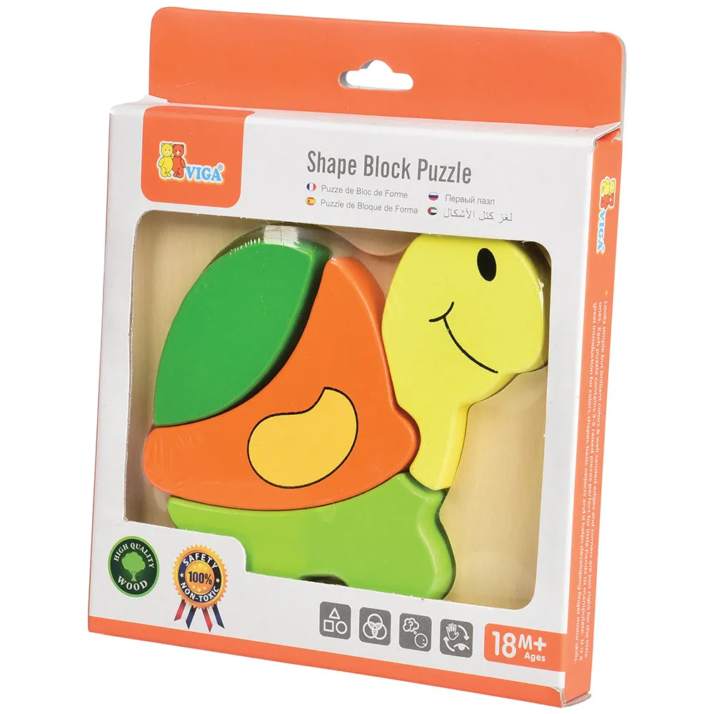 Chunky 4-Piece Turtle Wooden Puzzle