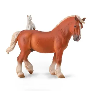 CollectA Draft Horse with Cat Figurine XL