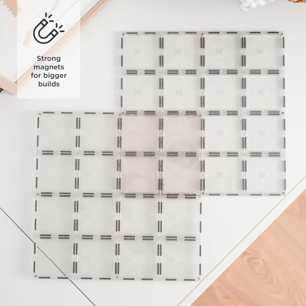 Connetix 2-Pack Magnetic Tiles Clear Base Plates Set