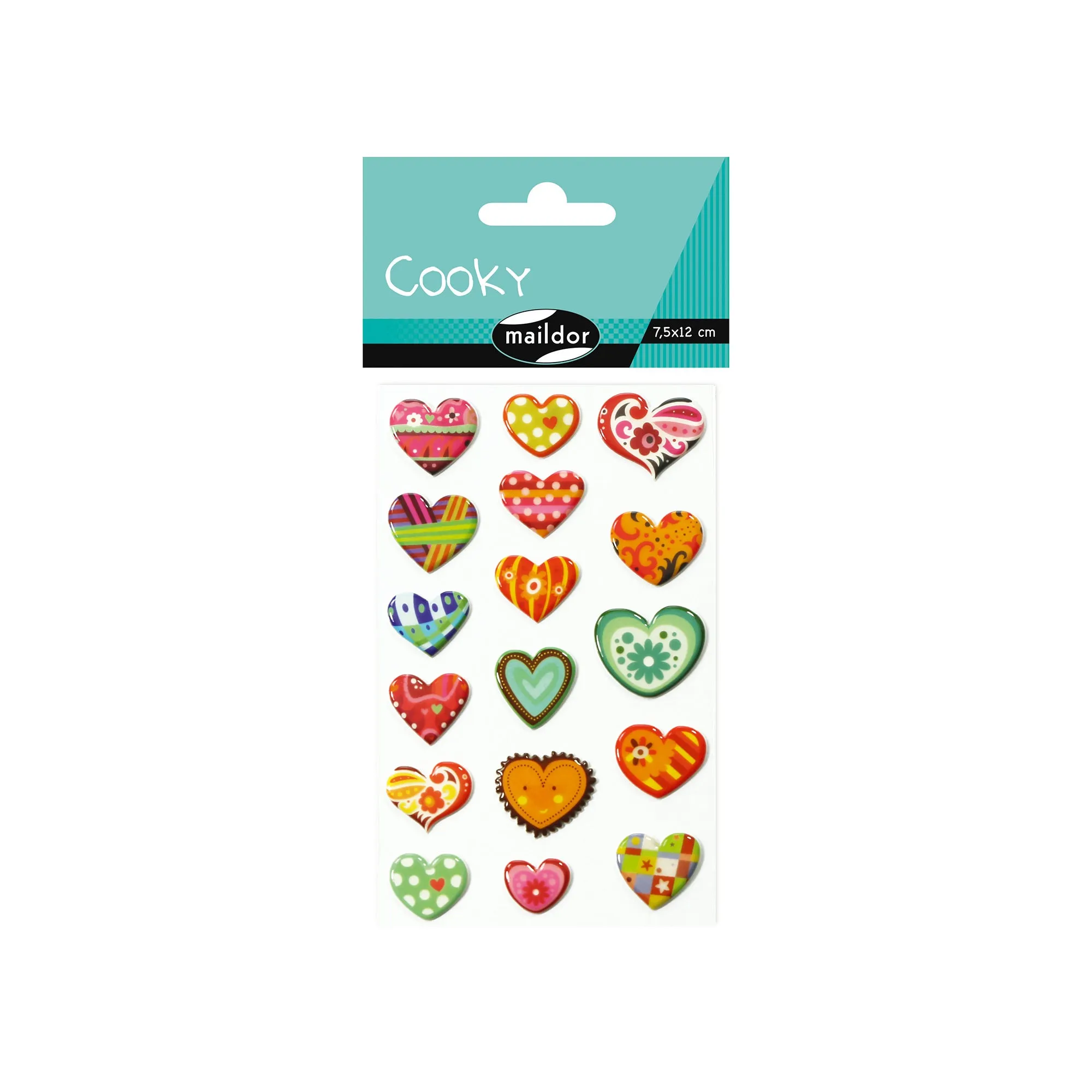 Cooky Stickers - Coloured Hearts