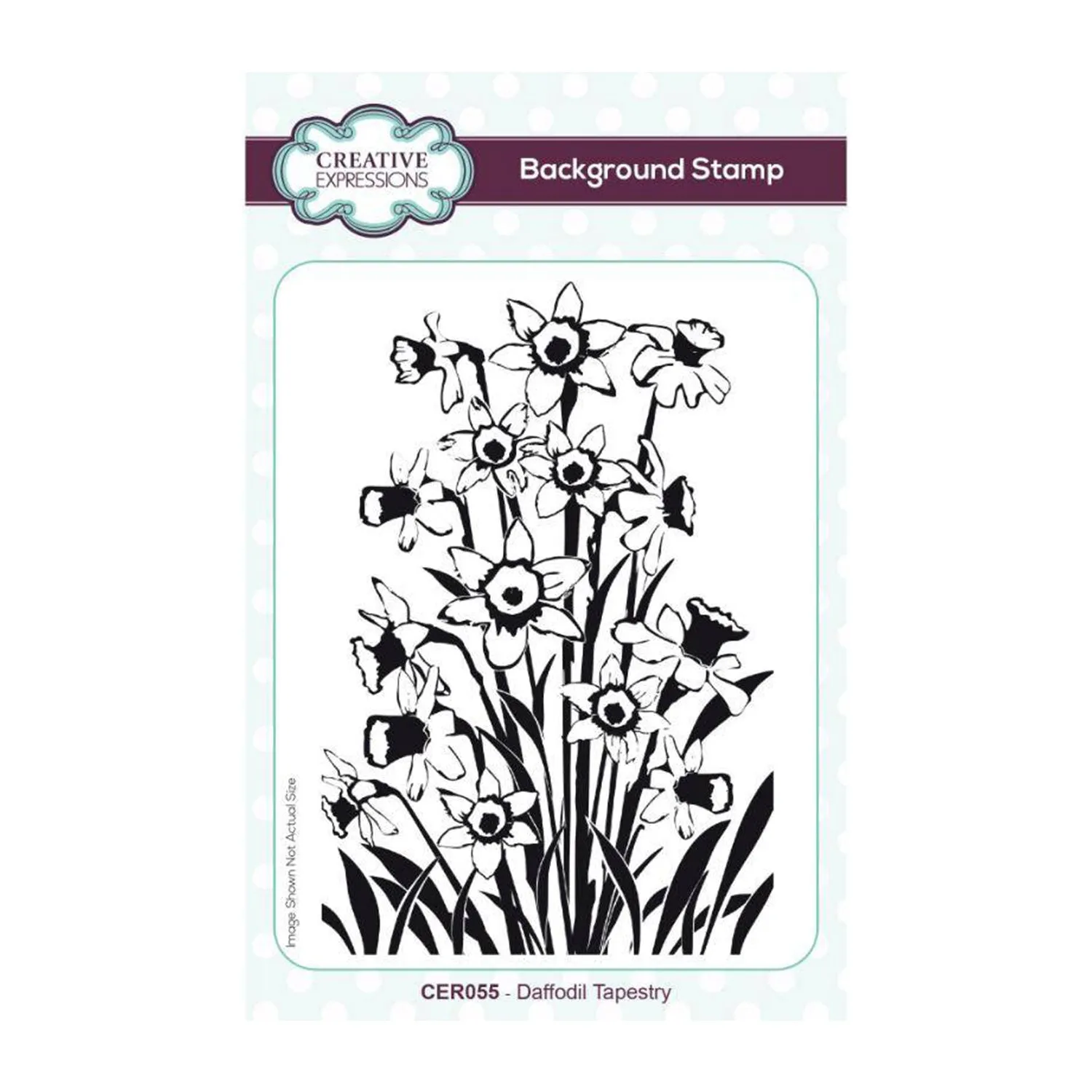 Creative Expressions 4"x 6" Pre-Cut Rubber Stamp - Daffodil Tapestry