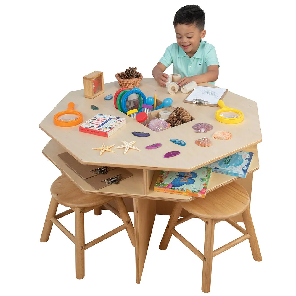 Discovery Table with 4 Classroom Stools