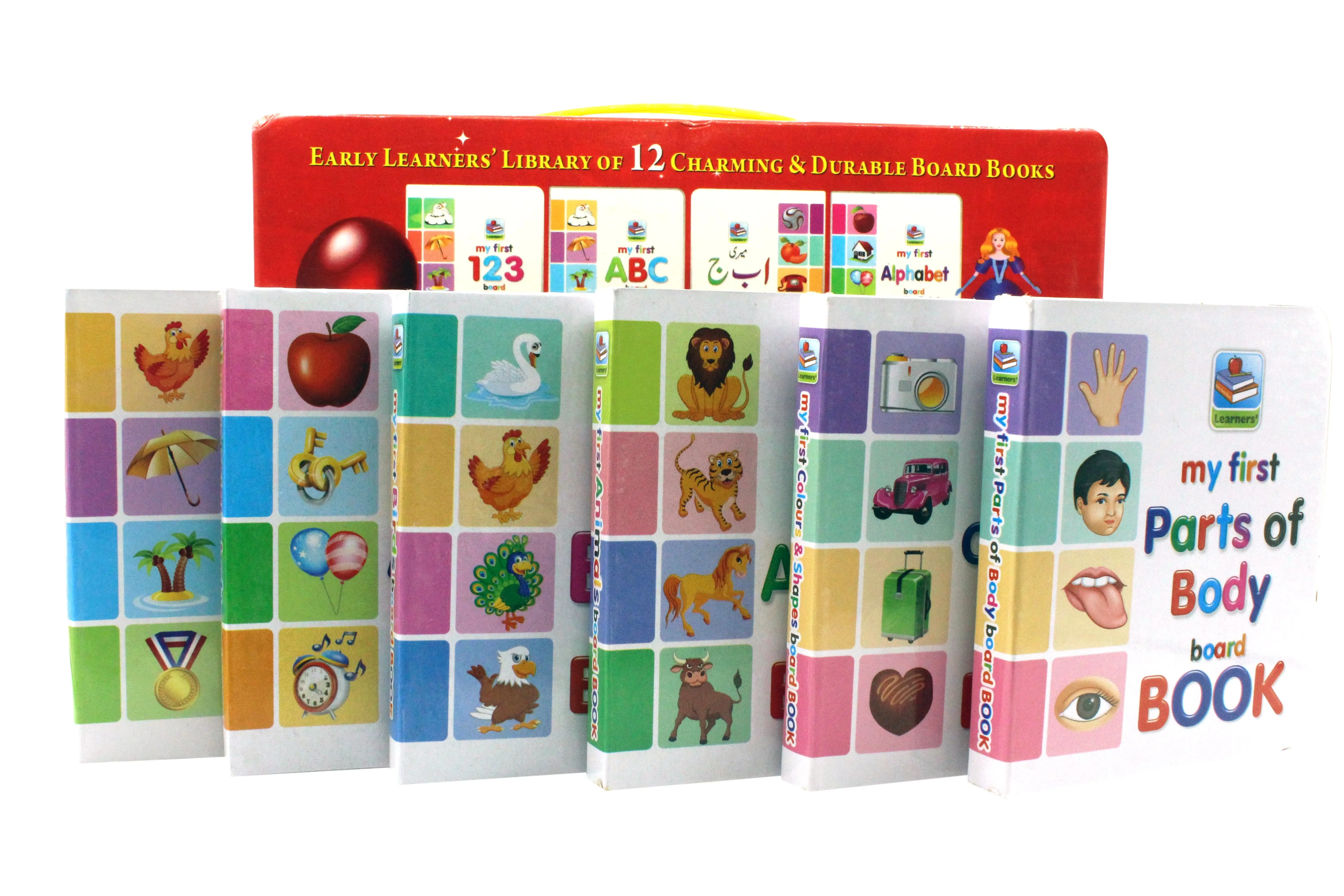 Early Learners Library Of 12 Charming & Durable Board Books