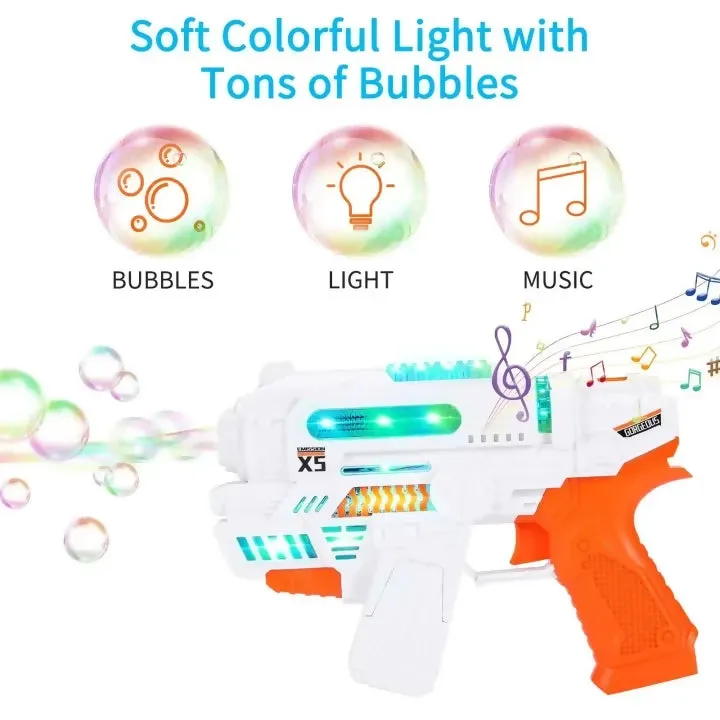 Electric Automatic Bubble Gun Summer Funny Magic Bubble Machine Kids Outdoor Toys Audio Lighting Toys Wedding Supplies