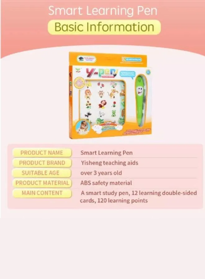 English Learning Book with Smart Learning Pen, Electronic Sound Early Learning Books for Kids Boys Girls, Life Knowledge Preschool