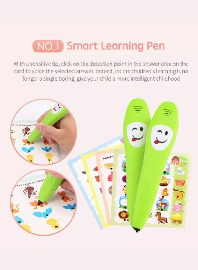 English Learning Book with Smart Learning Pen, Electronic Sound Early Learning Books for Kids Boys Girls, Life Knowledge Preschool