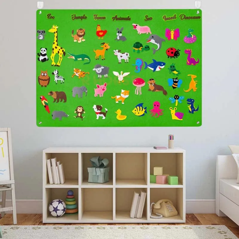 Felt Board Stories Set Montessori Ocean Farm Insect Animal Family Interactive Preschool Early Learning Toddlers Toys for Child