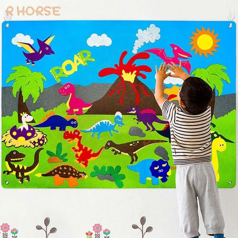 Felt Board Stories Set Montessori Ocean Farm Insect Animal Family Interactive Preschool Early Learning Toddlers Toys for Child