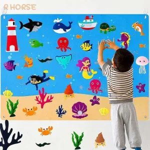 Felt Board Stories Set Montessori Ocean Farm Insect Animal Family Interactive Preschool Early Learning Toddlers Toys for Child