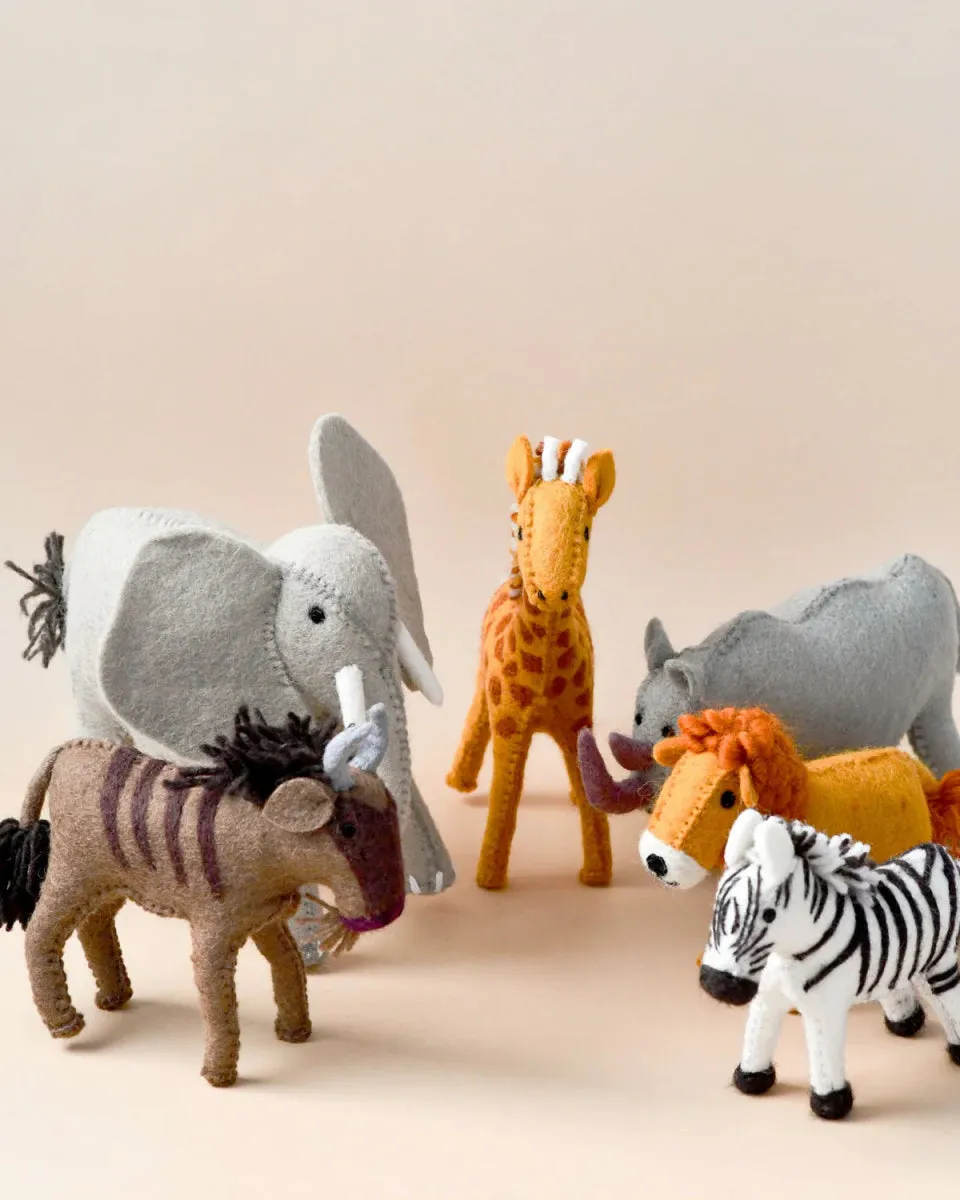 Felt Safari Animal Toys (Set of 6) - Tara Treasures