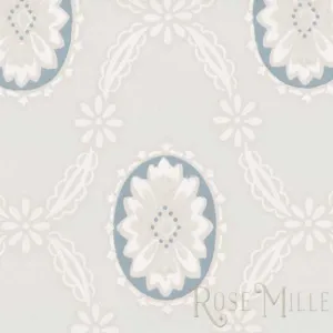 Floral Medallions in Blue - Signature Vintage Scrapbook Papers