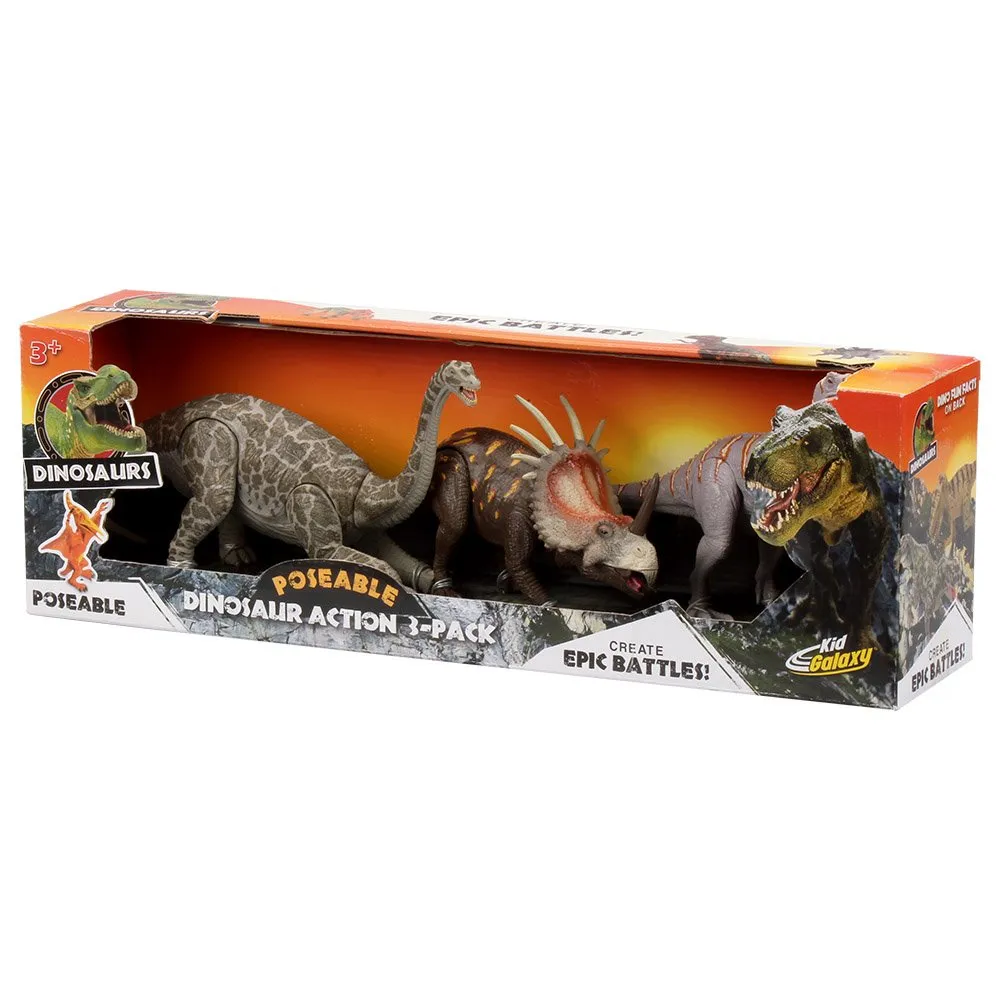 Kid Galaxy Dinosaur 3 Pack Action Figure