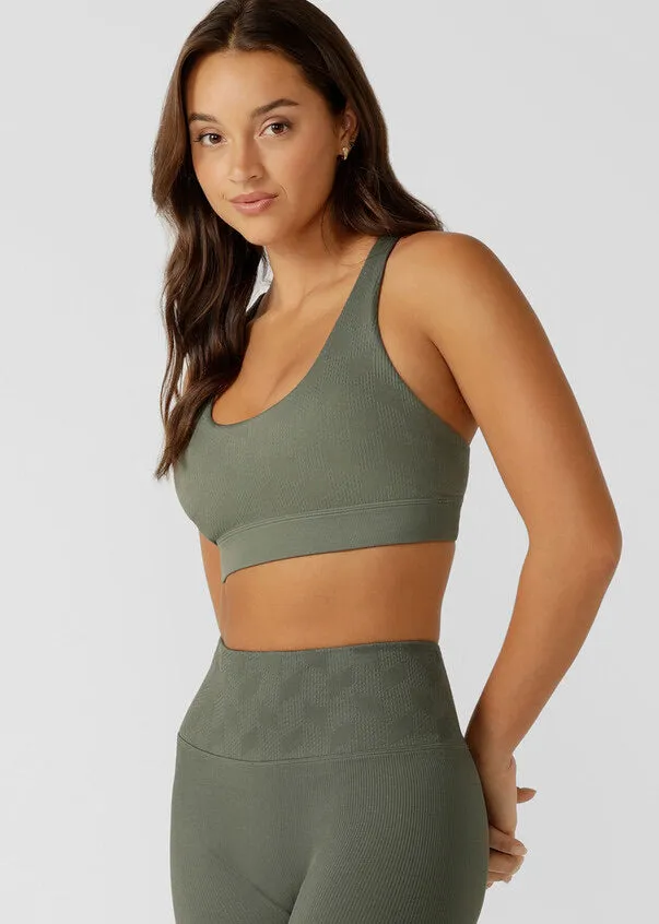 Lorna Jane Movement Active Seamless Sports Bra - Dark Matcha