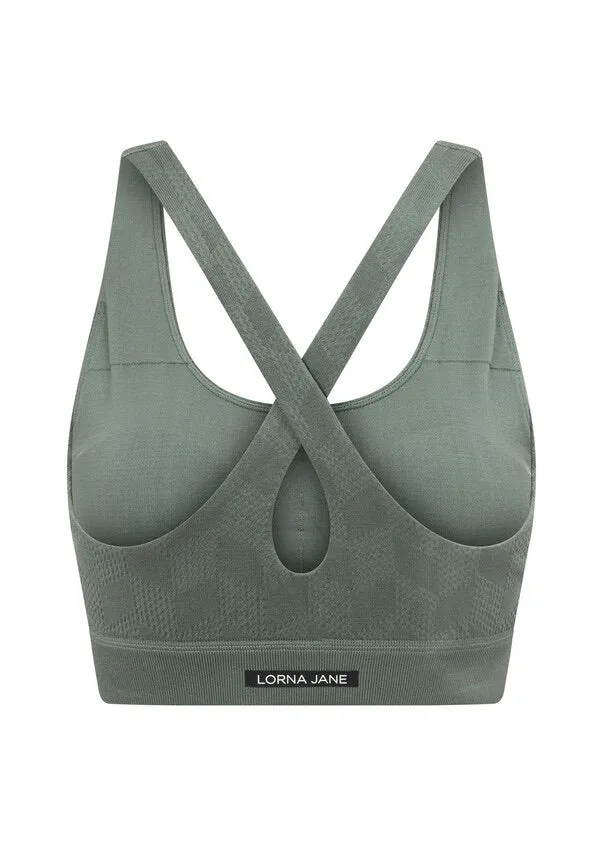 Lorna Jane Movement Active Seamless Sports Bra - Dark Matcha