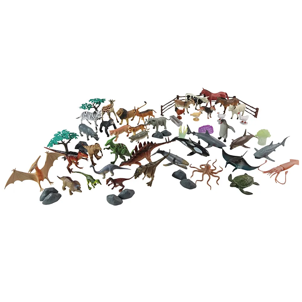 National Geographic Animals Mega Box: Wild, Farm, Dinosaur, Ocean Animals 60pc