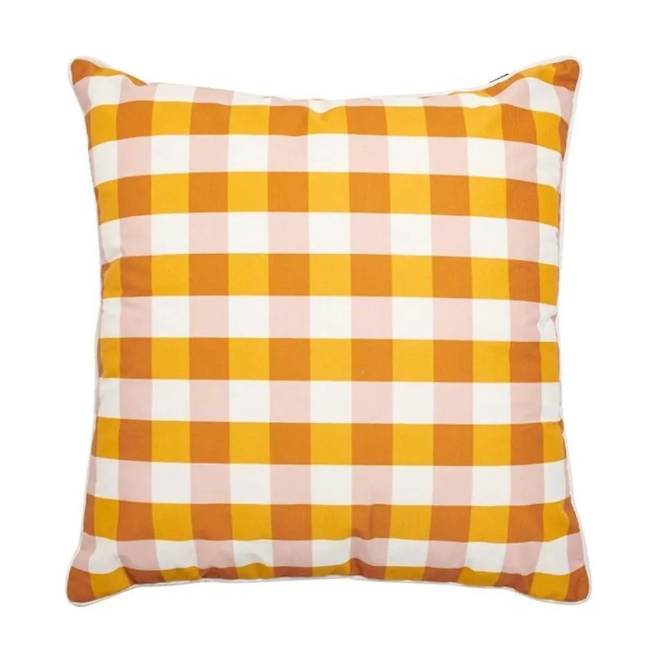 Outdoor Cushion - Gingham Butterscotch