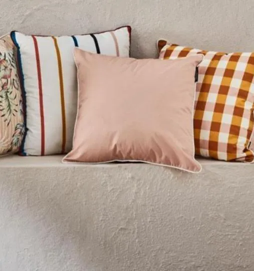 Outdoor Cushion - Gingham Butterscotch