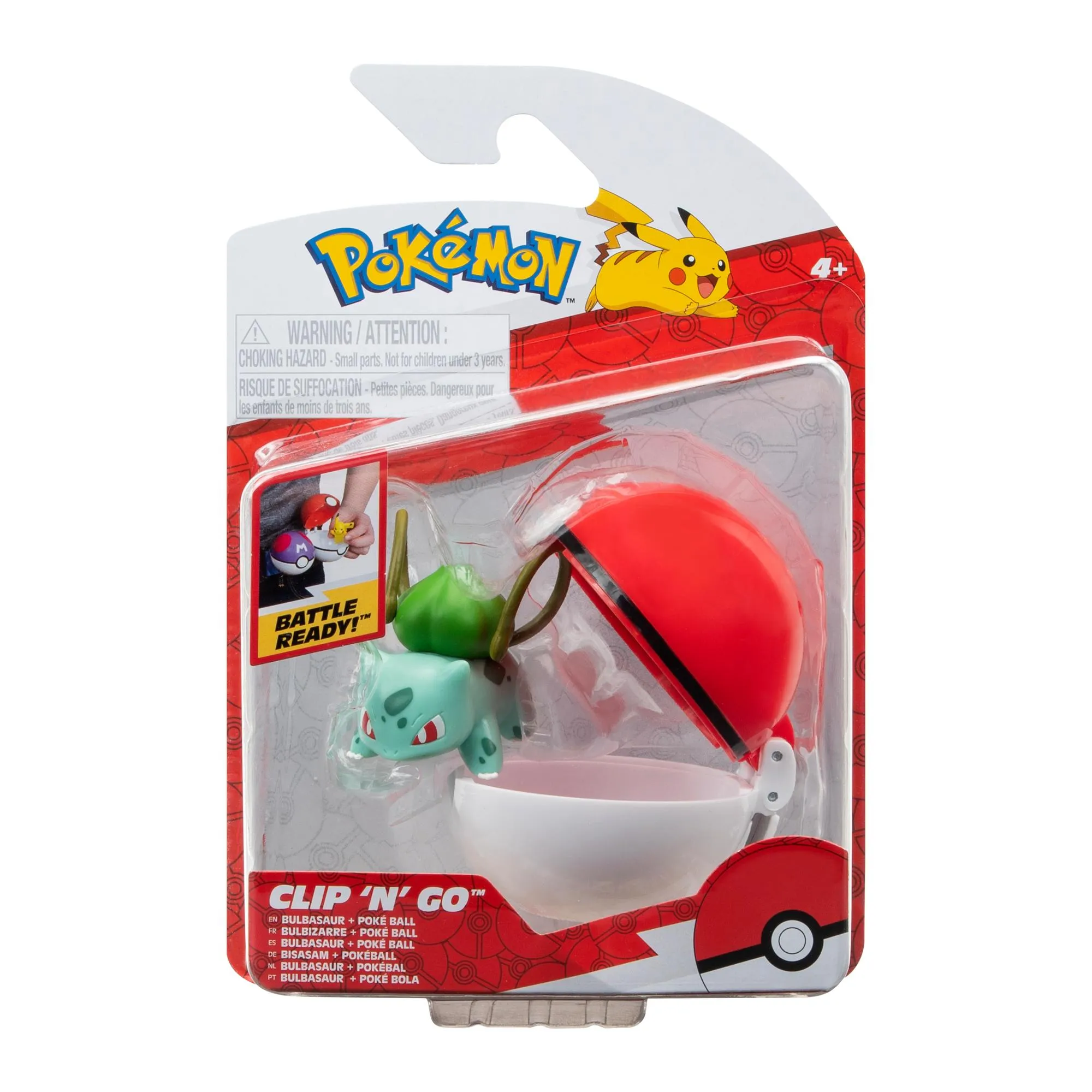 Pokemon Clip N Go Bulbasaur 4 & Poke Ball