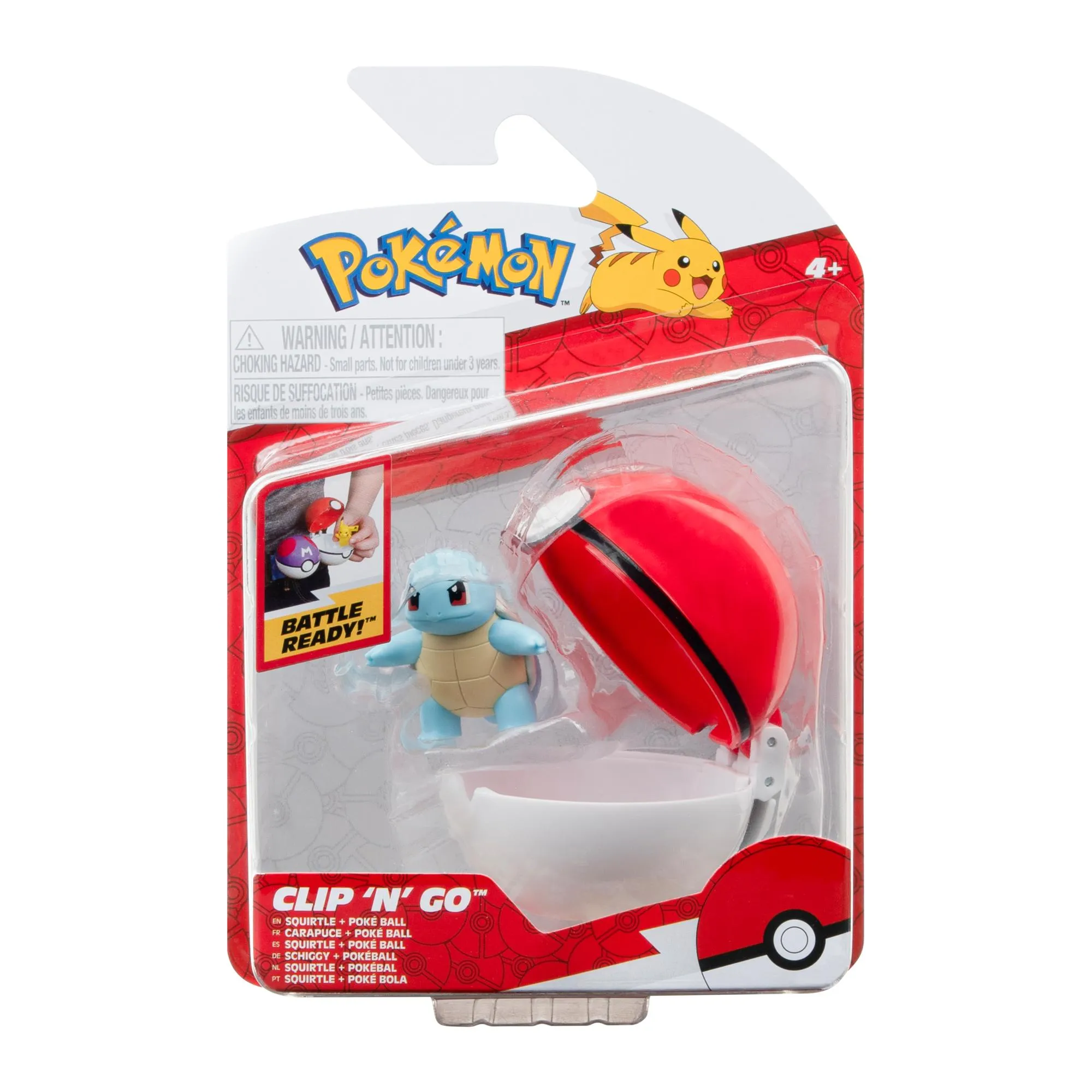 Pokemon Clip N Go Squirtle 4 & Poke Ball