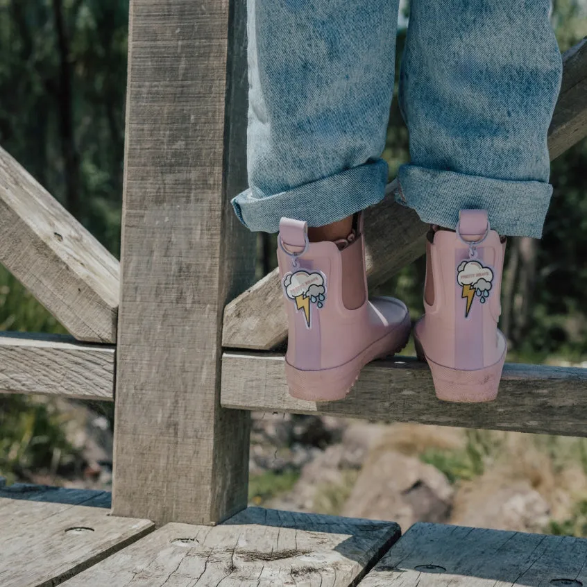 Pretty Brave Puddle Boot Ankle Rainboot Blush Pink