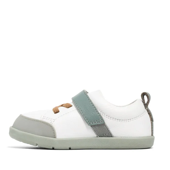 Pretty Braver Boston Leather Trainer First Walker White Sage