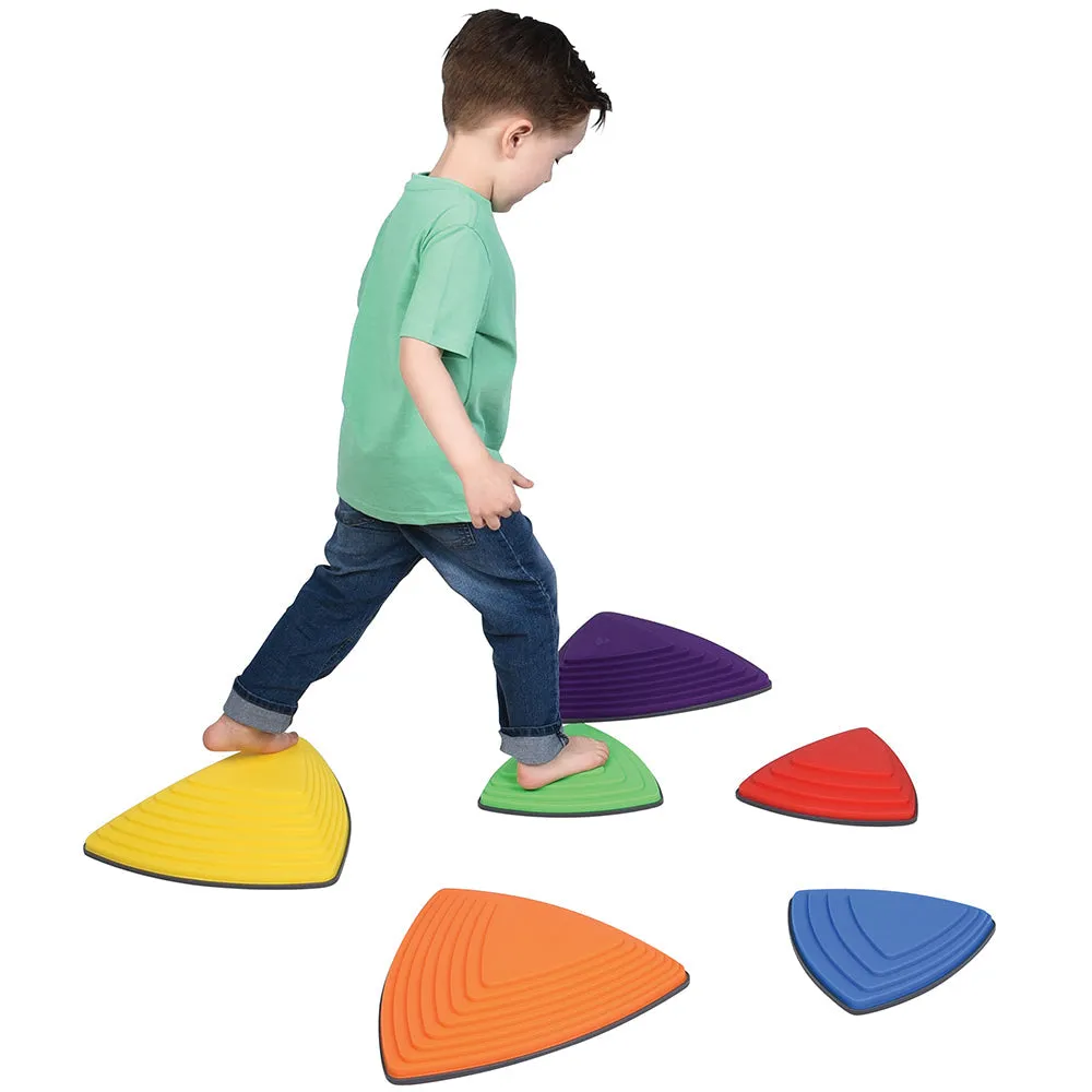 River Stones 6-Piece Set | Triangular Balance Stones for Active Play