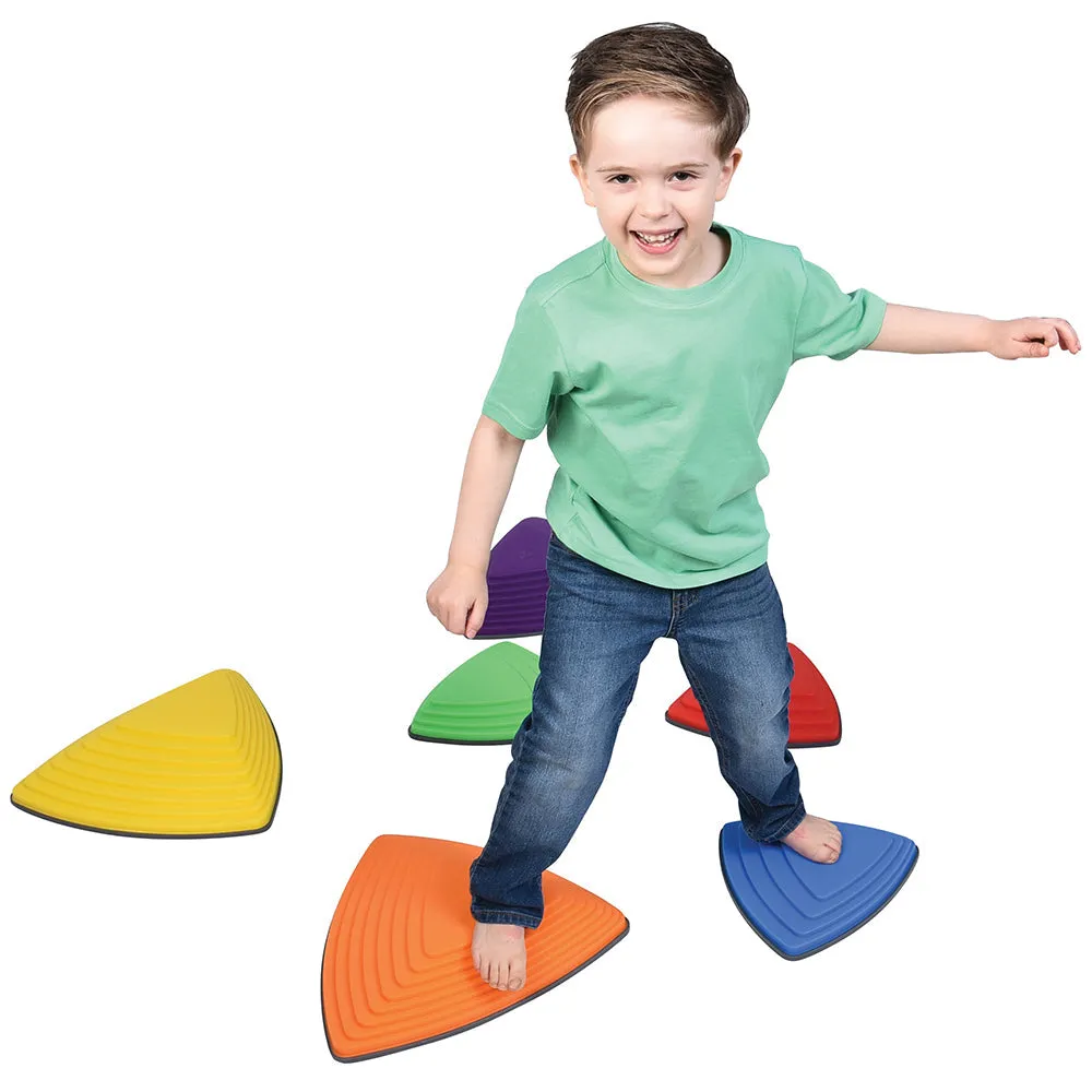 River Stones 6-Piece Set | Triangular Balance Stones for Active Play